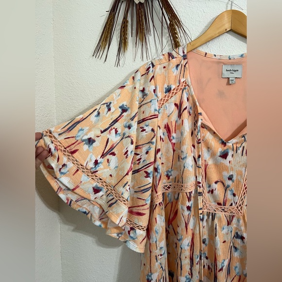 Haute Hippie Floral Multicolor Dolman Sleeve Peasant Top Size Large - Picture 2 of 6